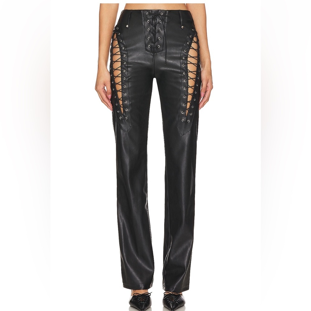 Xenia Leather Black Pants I.AM.GIA Sz M